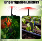 Drip Irrigation Stakes with 360-Degree Sprayer Emitters and Extension Risers, 50 Pack - Image 2